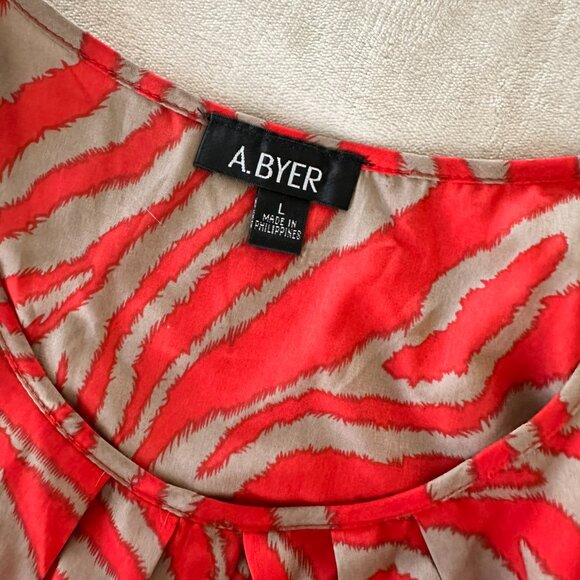 Red and Tan zebra print dress - A. Byer - Picture 3 of 3